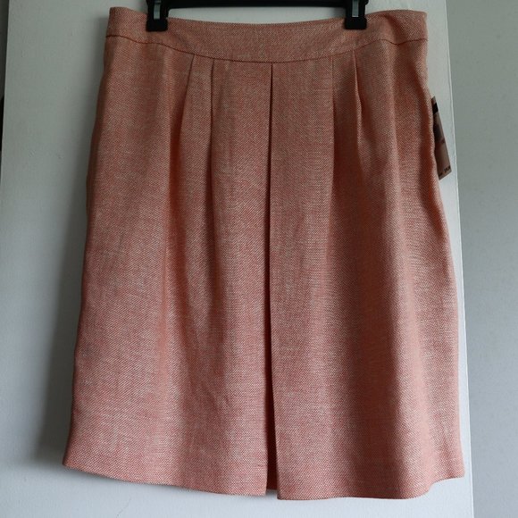 Tommy Hilfiger Skirt 10 Linen Orange A Line New - Picture 2 of 6